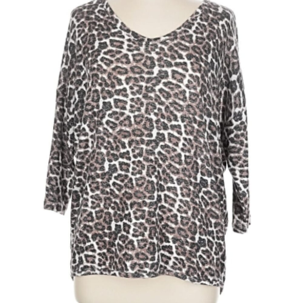 Ladies Philosophy Republic Animal Print Lightweight Sweater Size Large